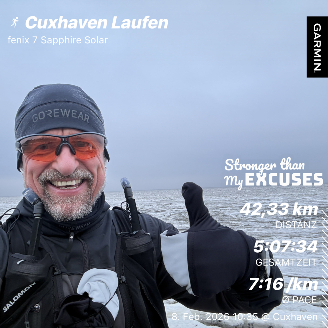 Sonnenaufgangslauf in Cuxhaven an der Nordsee